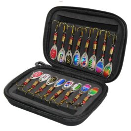 Leurre de pêche Spinner cuillère en métal, ensemble de 16 pièces